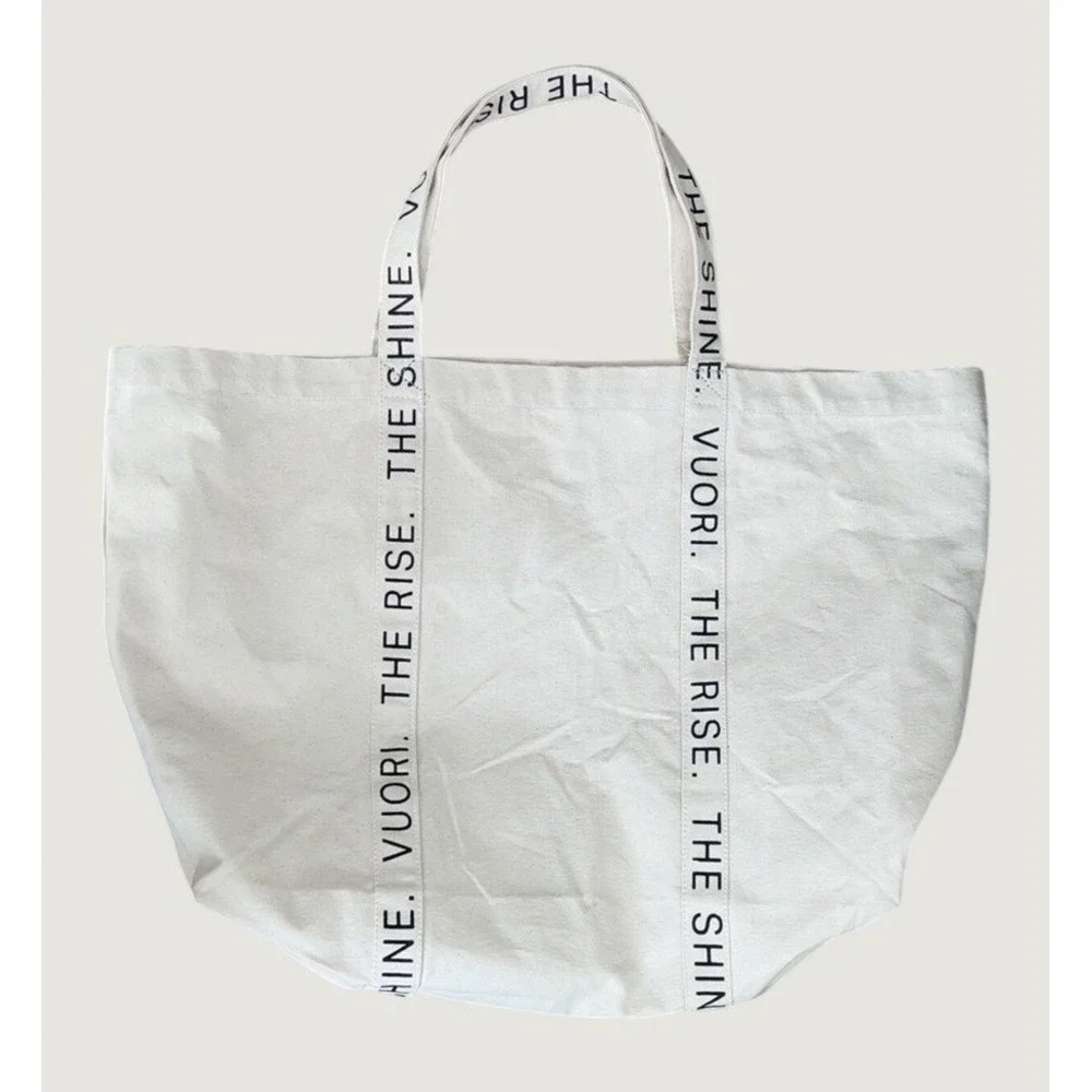 VUORI The Rise The Shine Natural/Cream Canvas Oversize Tote Bag‎